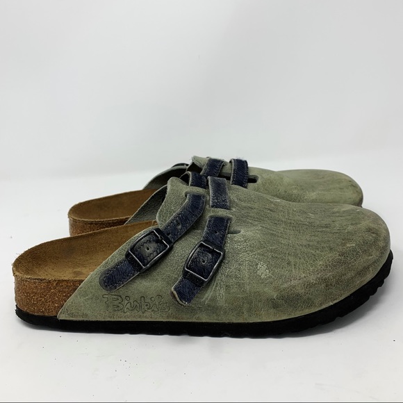 Birkenstock Shoes - Birkenstock Green Slip On Clogs Size 38/8